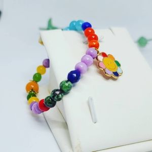 Cute Girls Mixed Crystal Bracelet flower charm